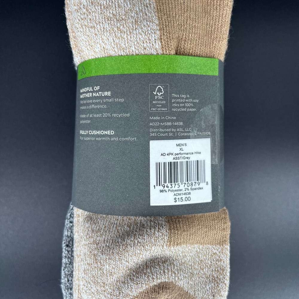 Alpine Design Men's XL Crew Hiking Socks Performance Assorted 4-Pack - Lot of 3‎ - Picture 6 of 7